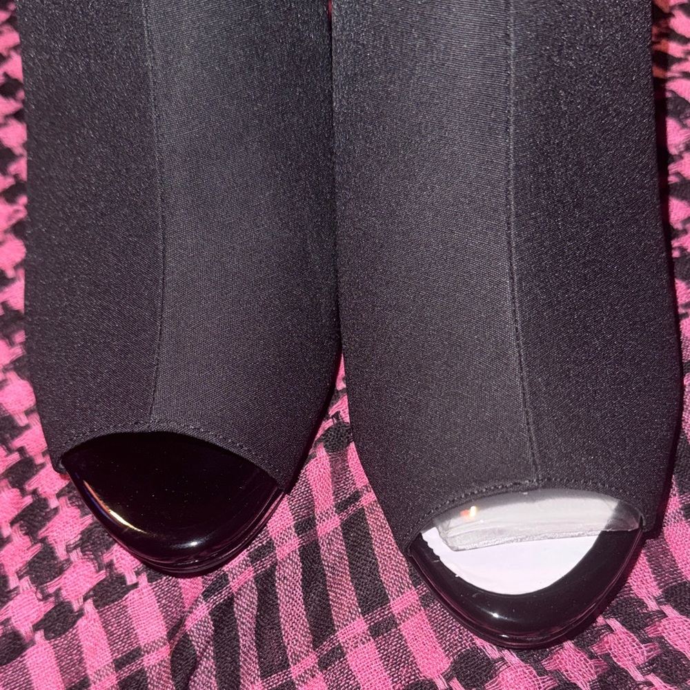 Life Stride Velocity Memory Foam Black Women's Heels Size 9.5 Peep Toe Booties - Picture 8 of 15